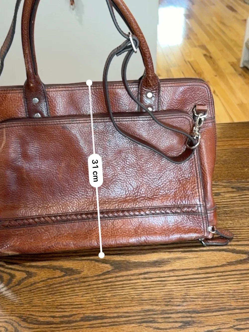 Wilsons Leather Brown Leather Laptop Bag with Shoulder Strap